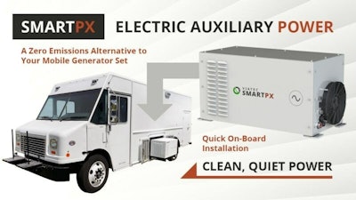A picture of how the SmartPX attaches to a work truck.