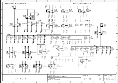 A black and white wiring diagram from Volvo.