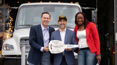DTNA's presents key to 750,000th truck at Mt. Holly plant