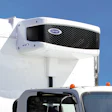 A refrigeration unit on a truck trailer