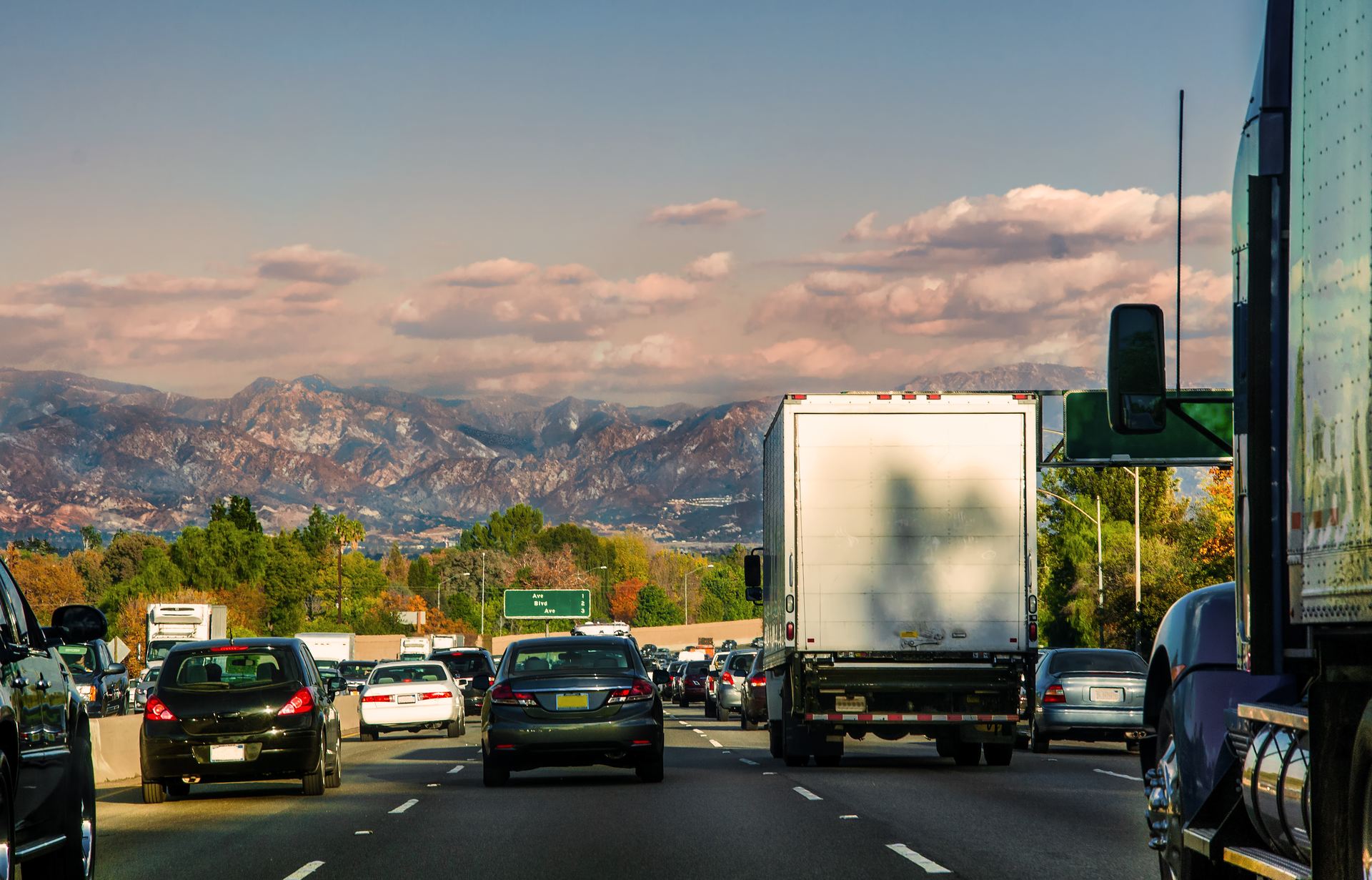 Traffic on a California highway