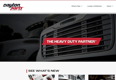 Screenshot of a new Dayton Parts website