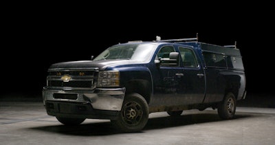 An image of the exterior of a truck before remanufacturing.