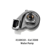 A water pump for a Caterpillar 3500 engine.