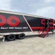 A specially marked Kenworth 100th anniversary 53-foot Great Dane trailer.