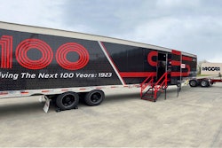A specially marked Kenworth 100th anniversary 53-foot Great Dane trailer.