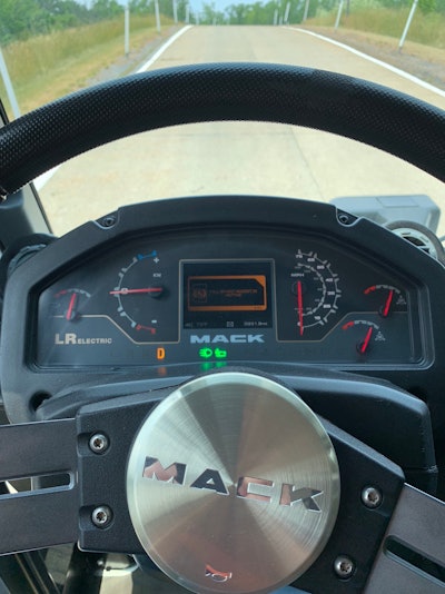 Customers and dealers can drive Mack trucks on their on-road and off-road tracks. The author was able to experience Hill Start Assist in the LR Electric above which will hold the truck on an incline or decline for three seconds or until the driver presses the accelerator.