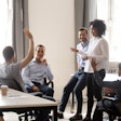 Millennial workers in office
