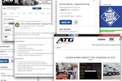 A collage of job ads from ATG, NETC, Boss Truck Shop and Cox Automotive Mobility.