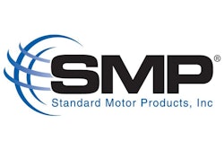 Standard Motor Products logo in blue, black and white.