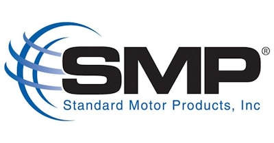 Standard Motor Products logo in blue, black and white.