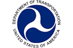 The U.S. Department of Transportation logo in blue, black and white.