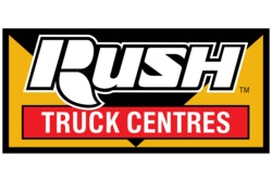 The Rush Truck Centres of Canada logo in black, yellow, white and red.