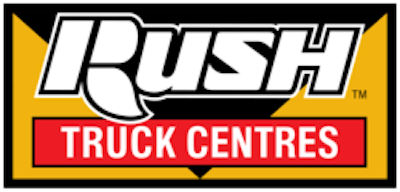 The Rush Truck Centres of Canada logo in black, yellow, white and red.