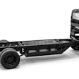 A black all-electric B4 chassis cab.
