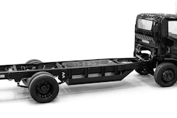 A black all-electric B4 chassis cab.