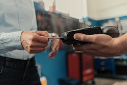 Credit card purchase in shop