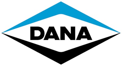 The Dana diamond logo in blue, black and white.