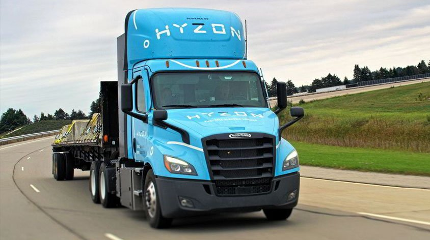 Hyzon Motors tractor on highway