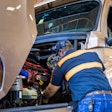 Love's diesel technician at work