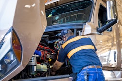 Love's diesel technician at work