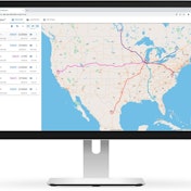A screenshot of a map with multicolored routes.