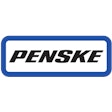Blue, black and white Penske logo.