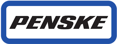 Blue, black and white Penske logo.