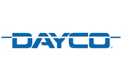 The Dayco logo in white and blue.