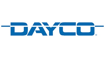 The Dayco logo in white and blue.