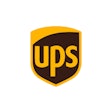 The UPS logo in brown and gold.