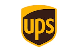 The UPS logo in brown and gold.