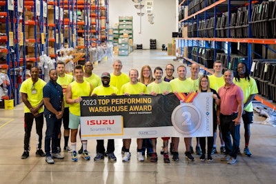 Isuzu's Scranton, Pa. warehouse team is recognized