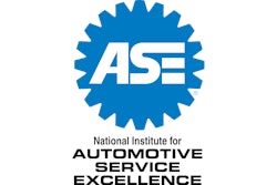 ASE logo of a blue star with ASE in the middle and National Institute for Automotive Service Excellence under.