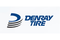 Denray Tire's logo with a half tire stylized into a D and blue writing.