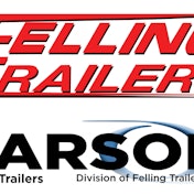 The Felling Trailers and Larson Cable Trailers logos stacked atop one another.