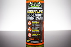 A bottle of Hot Shot's Secret Adrenaline Assembly Lubricant.
