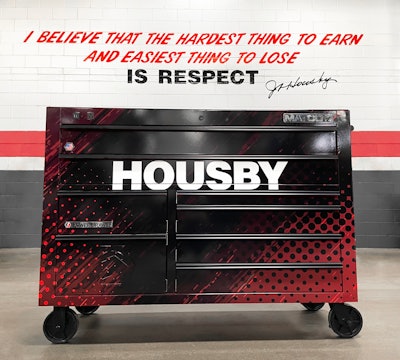 Housby motto on a tool case