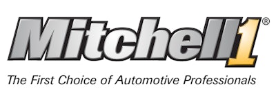 The Mitchell 1 logo in silver, gold and black with the caption 'The First Choice of Automotive Professionals.'