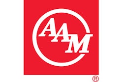 The red and white American Axle and Manufacturing logo.