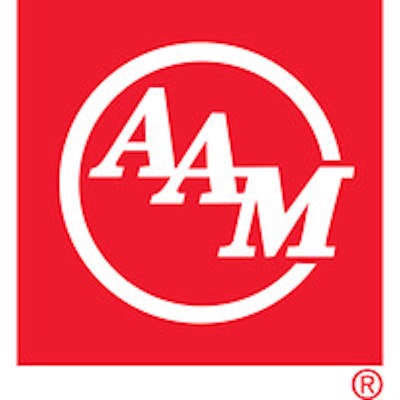 The red and white American Axle and Manufacturing logo.