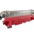 A new Roadwarrior EGR cooler in red and silver.