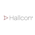 The Hallcon logo with a red arrow and the word Hallcon in black lettering.