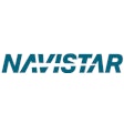 Navistar logo in white and blue.