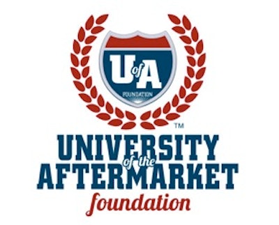 The University of the Aftermarket Foundation logo with laurels and a shield.