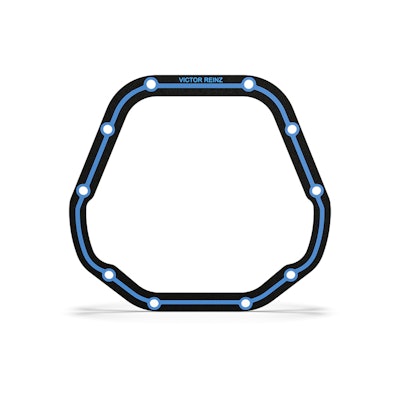 A black and blue Victor Reinz reusable differential gasket.