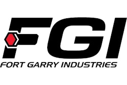 The Fort Garry Industries FGI logo in black and white with a red octagon.