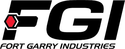 The Fort Garry Industries FGI logo in black and white with a red octagon.