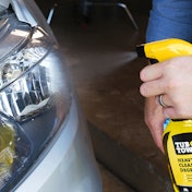 Tub O' Towels spray bottle in use