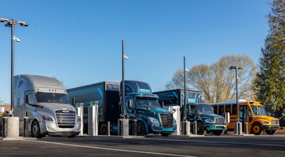 Vehicles charging at electric charging stations